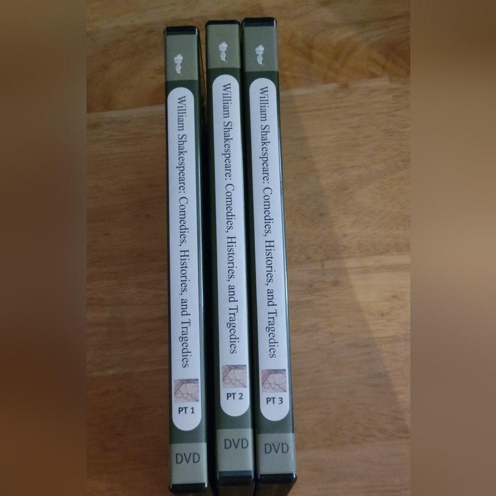 William Shakespeare: Comedies, histories, & tragedies Parts 1-3 DVDs Teaching Co